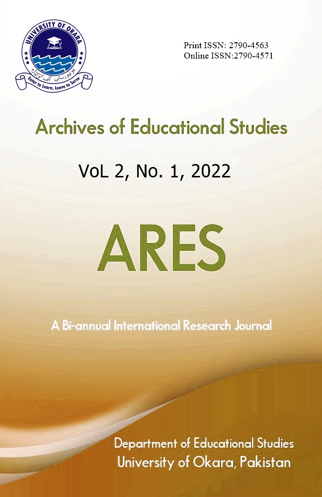 					View Vol. 2 No. 1 (2022): Archives of Educational Studies (January to June)
				