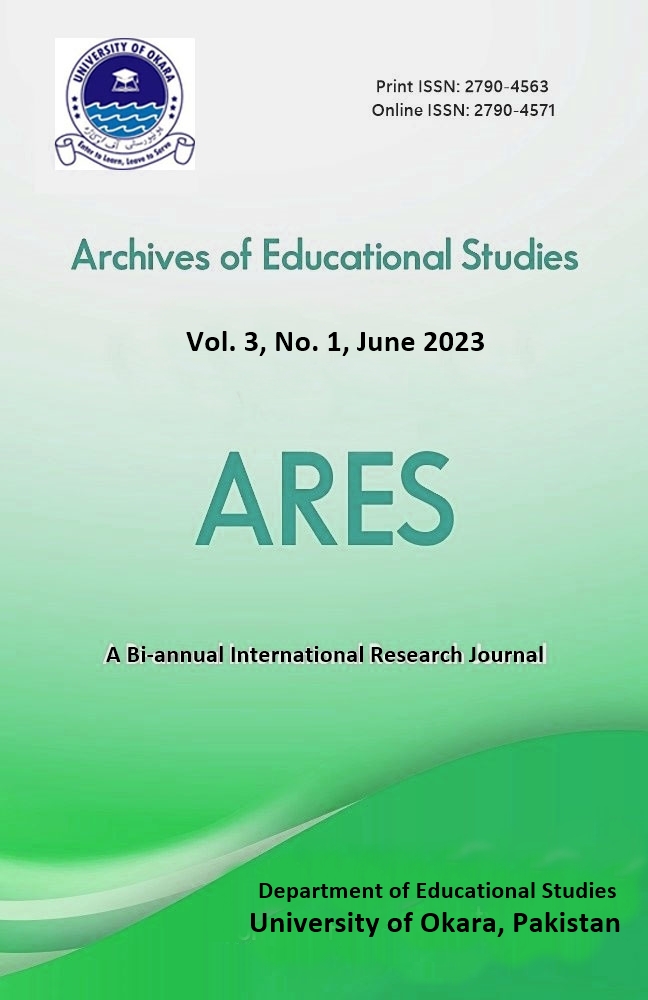 					View Vol. 3 No. 1 (2023): Archives of Educational Studies (January to June)
				